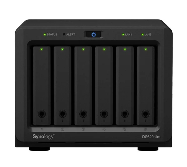 Synology DiskStation DS620 slim 6 Bay NAS Intel Celeron J3355 2-core 2.0 2GB DDR3L non-ECC