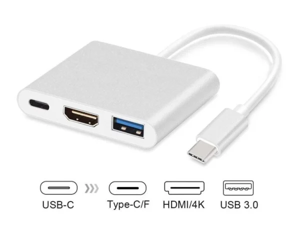 8ware 8WD-CH01 USB Type-C to HDMI Adapter Cable with Type-C Charging Port - Up to 60W