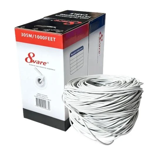 8ware CAT6-305S CAT6 UTP Cable 305m Roll Grey Full Copper UTP Solid Wire Ethernet LAN RJ45