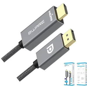 8ware 8W-DPHDMI-1M 1m DisplayPort DP to HDMI Male to Male Adapter Converter Cable Retail Pack