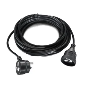 8ware RC-3088AU-020 AU Power Cable Extension 3-Pin Male to Female 2m 3-Pin AU Piggy Back Black