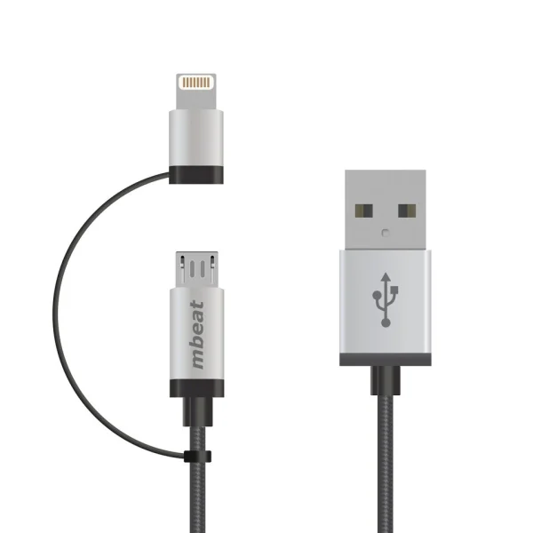ICAB21-1S (LS) mbeat® 1m Lightning and Micro USB Data Cable – 2-in-1/Aluminmum Shell ICAB21-1S (LS) mbeat® 1m Lightning and Micro USB Data Cable