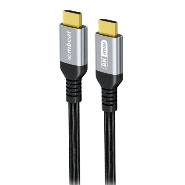 MBEAT MB-XCB-8KHDM30® Tough Link 3m Certified 8K HDMI Cable – Space Grey HDMI 2.1 (male) to MBEAT MB-XCB-8KHDM30 ® Tough Link 3m Certified 8K HDMI Cable