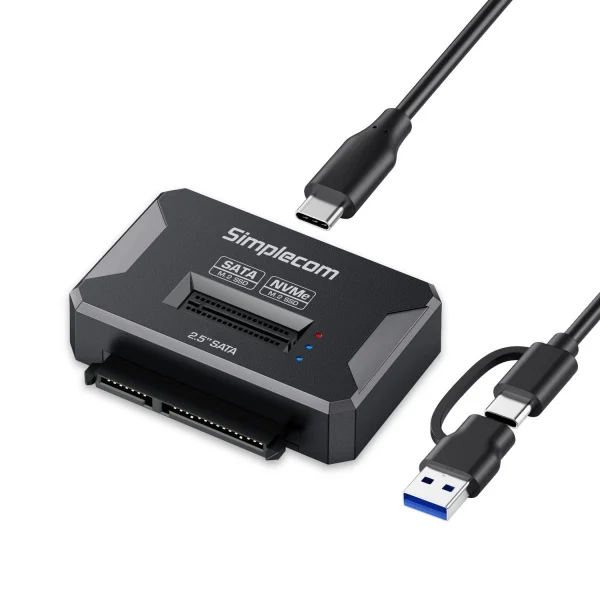 Simplecom SA516 NVMe/SATA Dual Protocol M.2 SSD and 2.5' SATA to USB Adapter 10Gbps