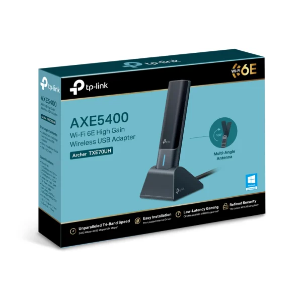 TP-Link Archer TXE70UH AXE5400 Wi-Fi 6E High Gain Wireless USB Adapter, WiFi 6E TP-Link Archer TXE70UH AXE5400 Wi-Fi 6E High Gain Wireless USB Adapter, WiFi 6E