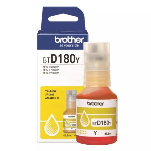 Brother BTD180YYELLOW INK BOTTLE TO SUIT DCP-T580DW/DCP-T780DW -UP TO 7500 PAGES Brother BTD180Y YELLOW INK BOTTLE TO SUIT DCP-T580DW/DCP-T780DW -UP TO 7500 PAGES