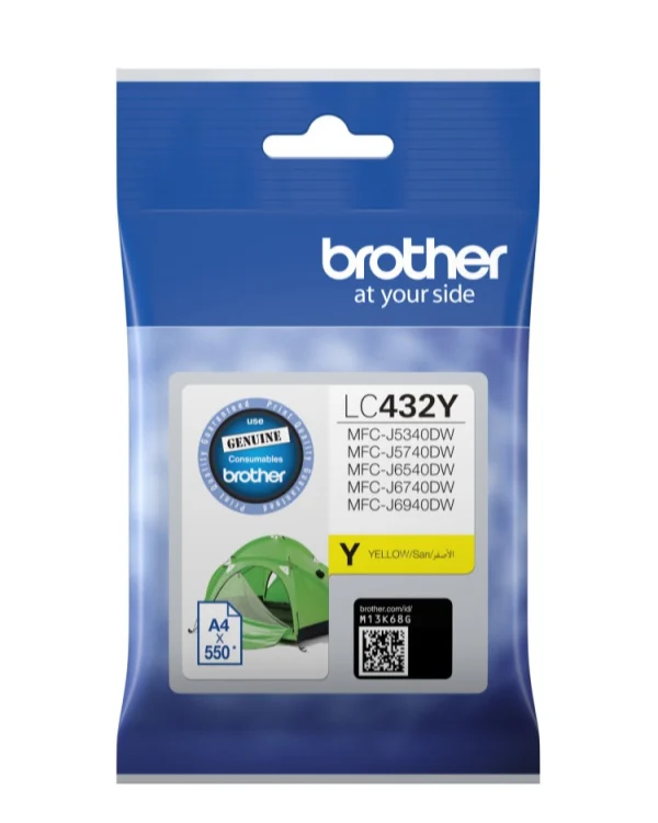 Brother LC-432YYellow Ink Cartridge TO Suit Brother LC-432Y Yellow Ink Cartridge TO Suit