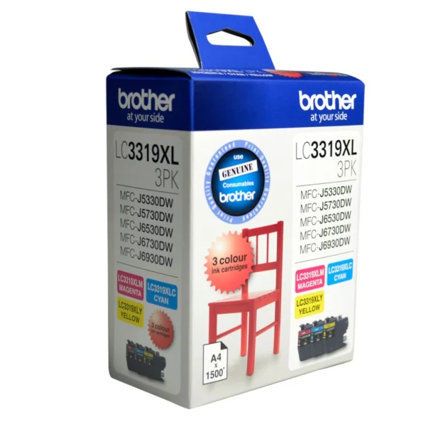 Brother LC-3319XL-3PKLC-3319XL Colour Value Pack 1X Cyan 1X Magenta 1X Brother LC-3319XL-3PK LC-3319XL Colour Value Pack 1X Cyan 1X Magenta 1X