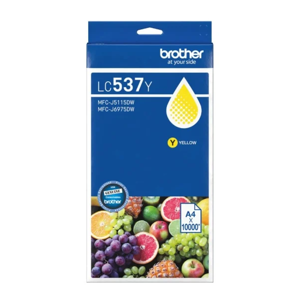 Brother LC-537YYELLOW INK CARTRIDGE TO SUIT MFC-J6975DW -UP TO 10,000 PAGES Brother LC-537Y YELLOW INK CARTRIDGE TO SUIT MFC-J6975DW -UP TO 10,000 PAGES
