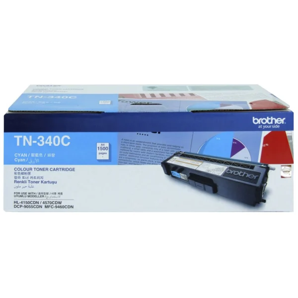 Brother TN-340C Colour Laser Toner - Standard Yield Cyan, HL-4150CDN/4570CDW, DCP-9055CDN