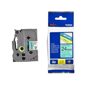Brother TZE-751 24mm Black on Green TZE Tape