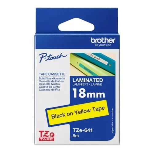 Brother TZE-FX641 – 18MM BLACK ON YELLOW FLEXIBLE TZ TAPE Brother TZE-FX641 - 18MM BLACK ON YELLOW FLEXIBLE TZ TAPE