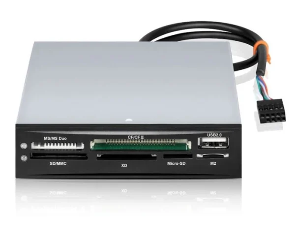 Astrotek AT-V-113 3.5' Internal Card Reader Black All In One USB2.0 Hub CF MS SD Flash Memory