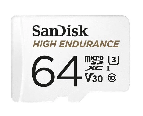 Sandisk SDSQQNR-064G-GN6IA High Endurance 64GB microSD 100MB/s 40MB/s 5K hrs 4K UHD C10 U3 V30 Sandisk SDSQQNR-064G-GN6IA High Endurance 64GB microSD 100MB/s 40MB/s 5K hrs 4K UHD C10 U3 V30