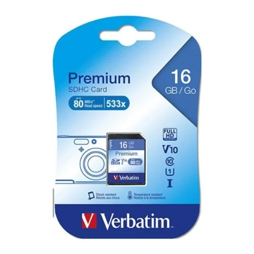 Verbatim SDHC 16GB (Class 10) Up to 45MB/Sec 300X read speed Verbatim SDHC 16GB (Class 10) Up to 45MB/Sec 300X read speed