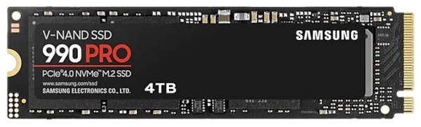 Samsung MZ-V9P4T0BW 990 Pro 4TB Gen4 NVMe SSD 7450MB/s 6900MB/s R/W 1600K/1550K IOPS 2400TBW