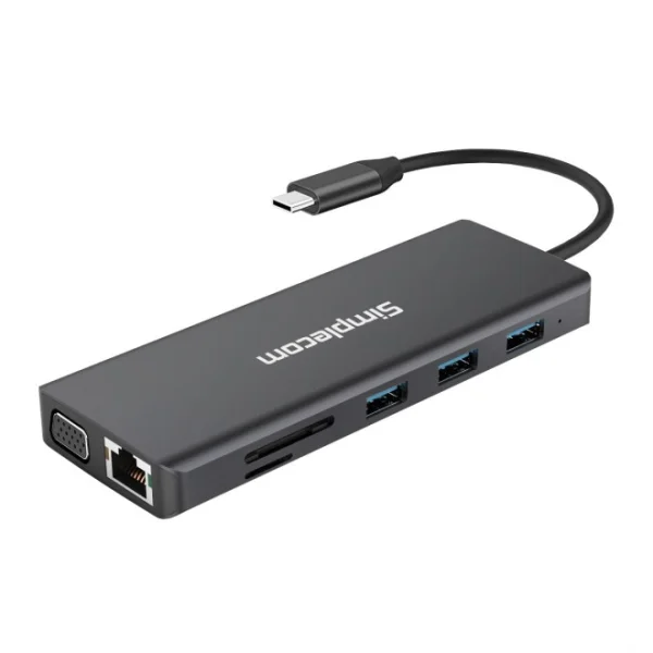 Simplecom CHN612 USB-C 12-in-1 Multiport Docking Station Dual HDMI + VGA Triple Display Simplecom CHN612 USB-C 12-in-1 Multiport Docking Station Dual HDMI + VGA Triple Display