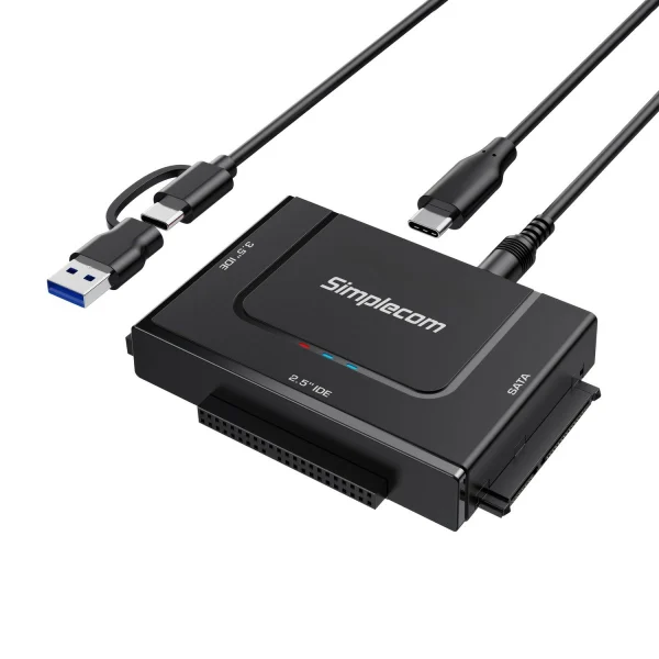 Simplecom SA492C SuperSpeed USB to 2.5', 3.5' & 5.25' SATA/IDE Adapter with Power Supply