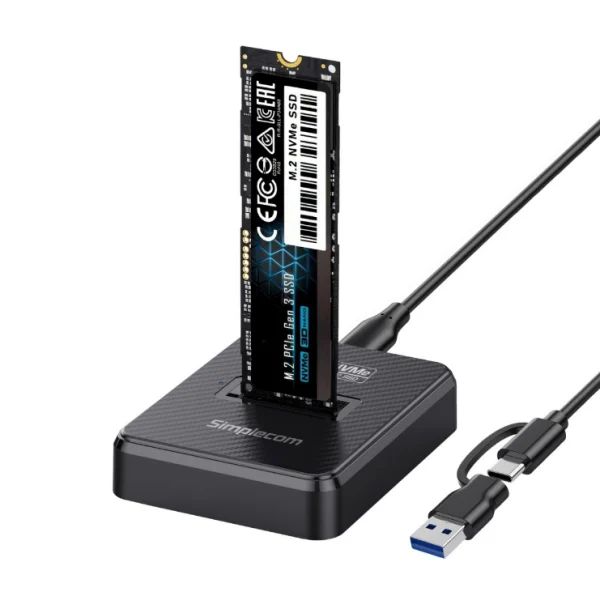 Simplecom SD511 M.2 SSD Docking Station NVMe and SATA Dual Protocol USB 3.2 Gen 2 10Gbps USB-C