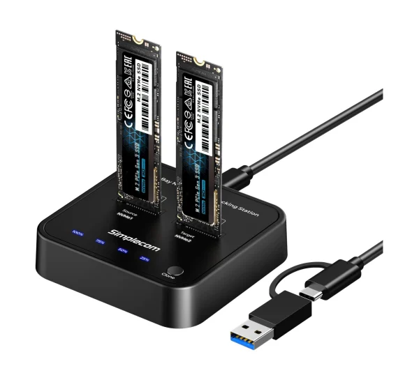 Simplecom SD550v3 USB 3.2 Gen2 to Dual Bay NVMe M.2 SSD Docking Station Duplicator Offline Simplecom SD550v3 USB 3.2 Gen2 to Dual Bay NVMe M.2 SSD Docking Station Duplicator Offline