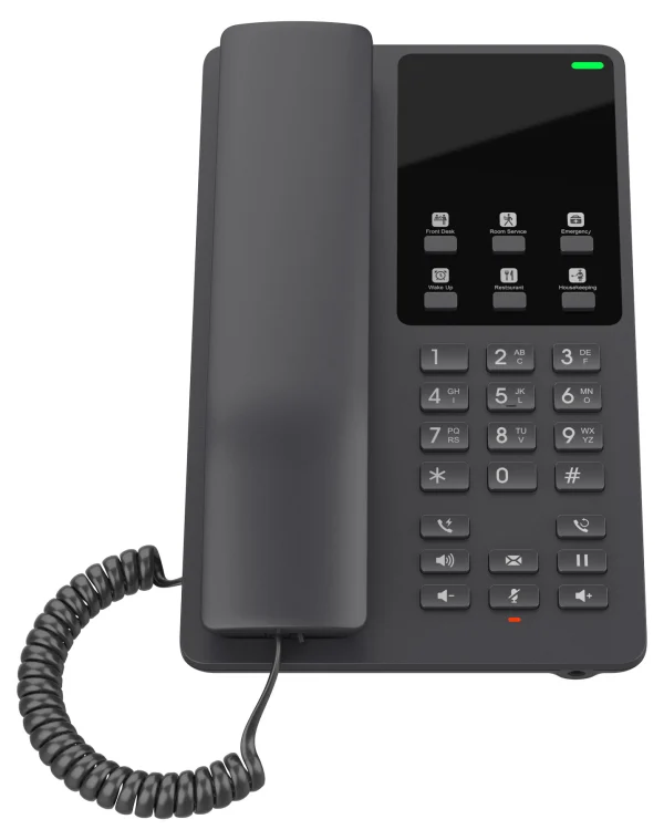 Grandstream GHP621W Desktop Hotel Phone, Built-in WiFi, Black, 2 SIP Accounts, 2 Lines