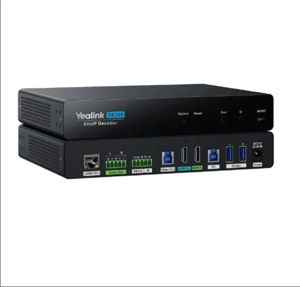 YealinkDE300,AV over IP, 4K@60Hz4:4:4,USB 3.0 capture for MTR,Seamless 2×2 Video Matrix YealinkDE300,AV over IP, 4K@60Hz4:4:4,USB 3.0 capture for MTR,Seamless 2x2 Video Matrix