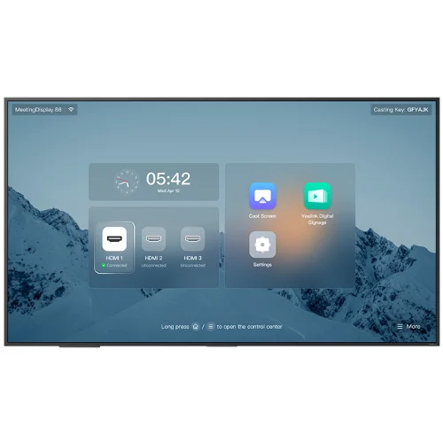 Yealink MD86 MeetingDisplay 86′ 4K UHD, IPS Panel, Anti-Glare, Dual 12W Speakers, Wi-Fi 6 Yealink MD86 MeetingDisplay 86' 4K UHD, IPS Panel, Anti-Glare, Dual 12W Speakers, Wi-Fi 6
