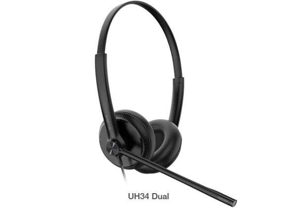Yealink UH34-D-MS UH34 Dual Teams USB Headset, Lightweight, All Day Wearing Comfort