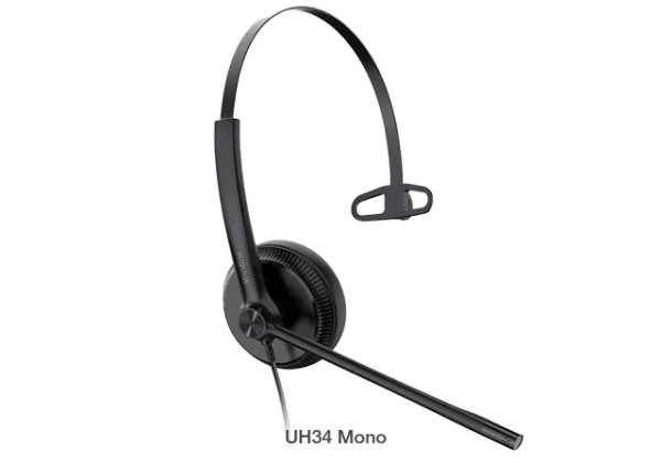 Yealink UH34-M-MS UH34 Mono Teams USB Headset, Lightweight, All Day Wearing Comfort