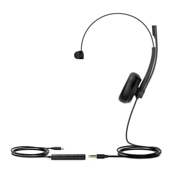 Yealink UH34SE-M-UC-C UH34 Special Edition Mono UC USB Headset, USB-C 3.5mm, Audio Clarity
