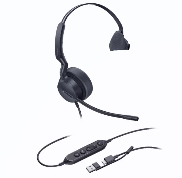 Yealink UH44-M-MS-C/A UH44 Mono Teams USB-C/A Microsoft Certified USB Wired Headset Yealink UH44-M-MS-C/A UH44 Mono Teams USB-C/A Microsoft Certified USB Wired Headset