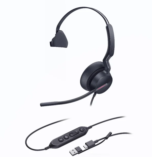 Yealink UH46-M-MS-C/A UH46 Mono Teams USB-C/A Microsoft Certified Teams USB Wired Headset