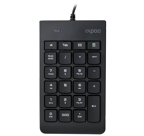 RAPOO K10 Wired Numeric Number Pad Keyboard - Spill Resistant Design, Laser Carved Keycap