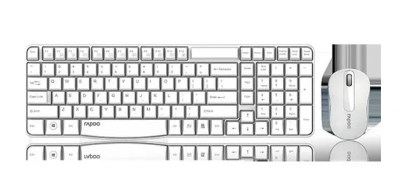 Rapoo X1800S-WHITE X1800S 2.4GHz Wireless Optical Keyboard Mouse Combo Black - 1000DPI Nano
