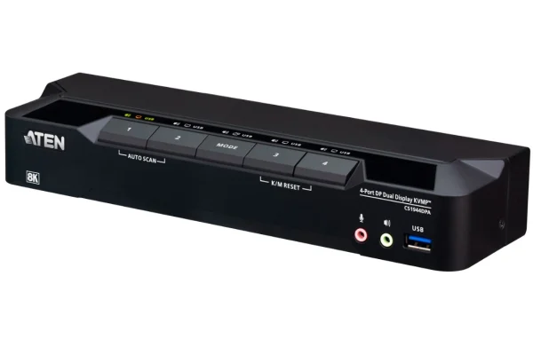 Aten CS1944DPA-AT-U Desktop 4-Port USB 3.0 8K DisplayPort Dual-Display KVMP™ Switch