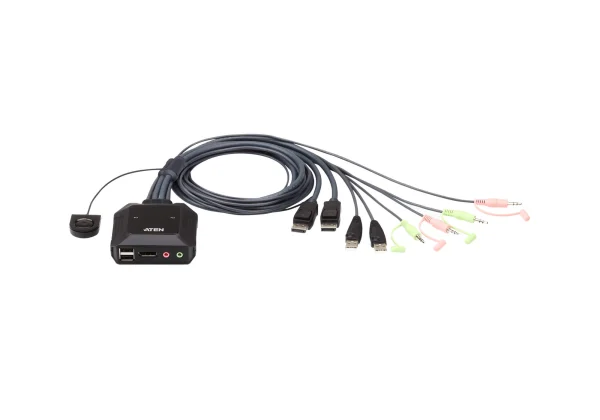 Aten CS22DP-AT Compact KVM Switch 2 Port Single Display Display Port w/ Audio Aten CS22DP-AT Compact KVM Switch 2 Port Single Display Display Port w/ Audio