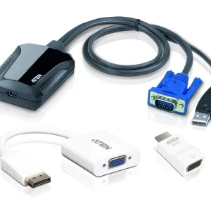 Aten CV211CP-AT Laptop USB KVM Console Crash Cart Adapter IT Kit