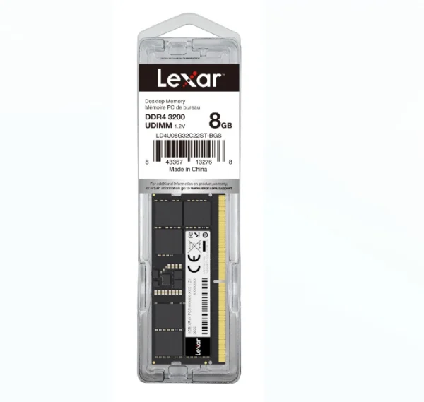 Lexar LD4U08G32C22ST-BGS DDR4 UDIMM 8GB 3200 MT/s 1.2V CL22 – Blister Lexar LD4U08G32C22ST-BGS DDR4 UDIMM 8GB 3200 MT/s 1.2V CL22 - Blister