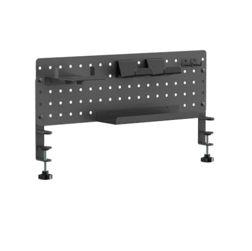 Brateck GMPB-05-02-B Clamp-on desk Pegboard Organizer with Storage Kits (Black) (LS) Brateck GMPB-05-02-B Clamp-on desk Pegboard Organizer with Storage Kits (Black) (LS)