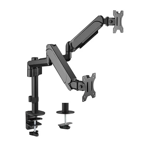 Brateck LDT48-C024 Dual Monitors Pole-Mounted Gas Spring Monitor Arm Fit Most 17'-32' Monitors