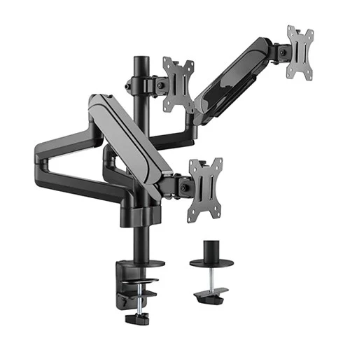 Brateck LDT48-C036 Triple Monitors Pole-Mounted Gas Spring Monitor Arm Fit Most 17′-27′ Brateck LDT48-C036 Triple Monitors Pole-Mounted Gas Spring Monitor Arm Fit Most 17'-27'