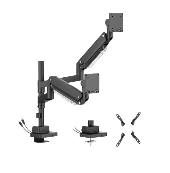 Brateck LDT80-C024UCP Matte Black Super Heavy-Duty Pole-Mounted Gas Spring Dual Monitor Arm Brateck LDT80-C024UCP Matte Black Super Heavy-Duty Pole-Mounted Gas Spring Dual Monitor Arm