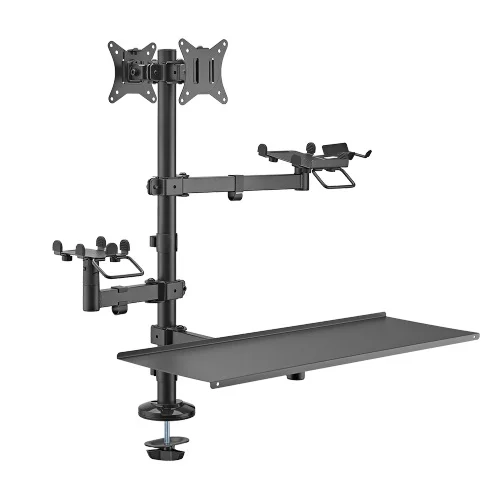 Brateck PMM-02LD POS Mounting Solution For Dual Screens (with keyboard tray)