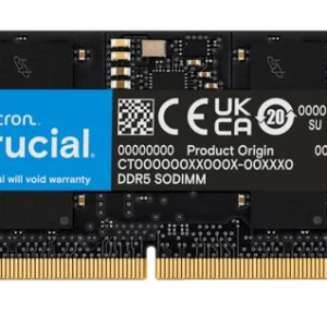 Crucial CT16G56C46S5T:H 16GB (1x16GB) DDR5 SODIMM 5600MHz CL46 Notebook Laptop Memory Tray