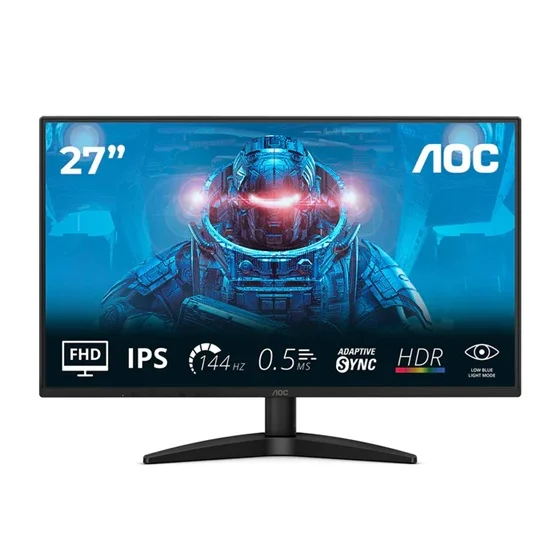AOC 27B36X, 27″ IPS, 1920×1080@144Hz, 0.5ms MPRT, 300 nits, 1500:1, sRGB 121%, HDMI 1.4