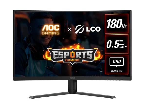 AOC 31.5' QHD Curved Monitor (CQ32G4E) – 180Hz VA, 0.5ms MPRT, 1500R curve, 121% sRGB, DP 1.4