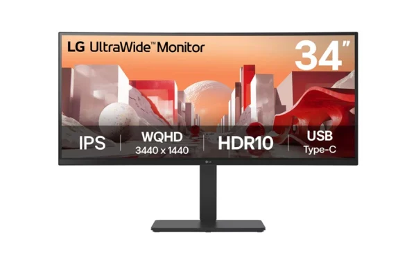 LG 34BA75QE-B 34' UltraWide QHD Curved IPS 60Hz Monitor, 3440x1440, sRGB 99%, HDR10