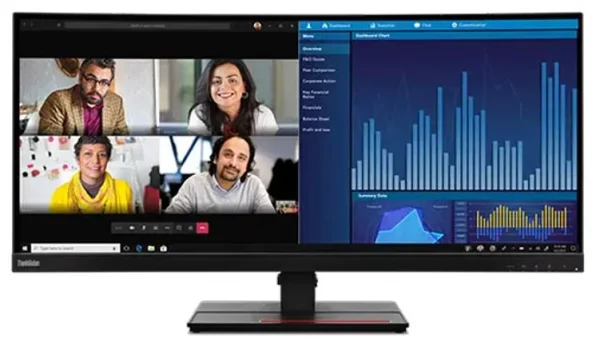 Lenovo 63F2RAR3AU ThinkVision P34W-20 34' 60Hz QHD IPS Monitor 4K 3440x1440 21:09 4ms Height