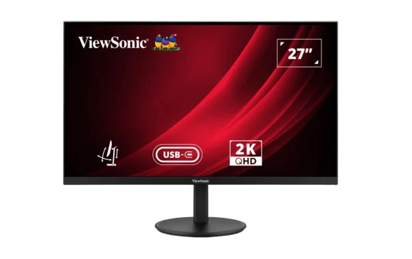 ViewSonic VG2708U-2K 27' VG 2K 2560 X 1440 SuperClear IPS, USB-C 65w Hub, DP, Height Adjust