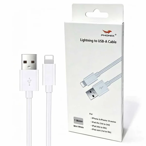 USP Lightning to USB-A Mini Cable (1M) White – Quick Charge & Connect, Fast Charge USP Lightning to USB-A Mini Cable (1M) White - Quick Charge & Connect, Fast Charge